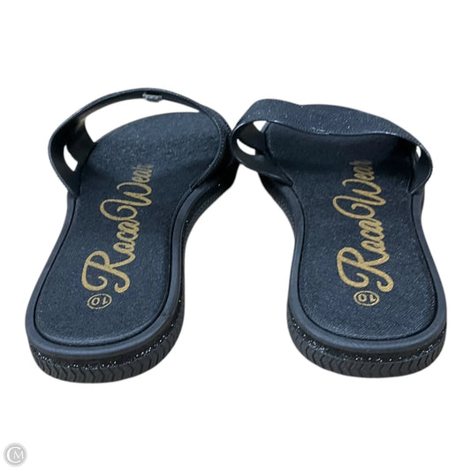 Sandals Flats By Clothes Mentor In Black, Size: 10