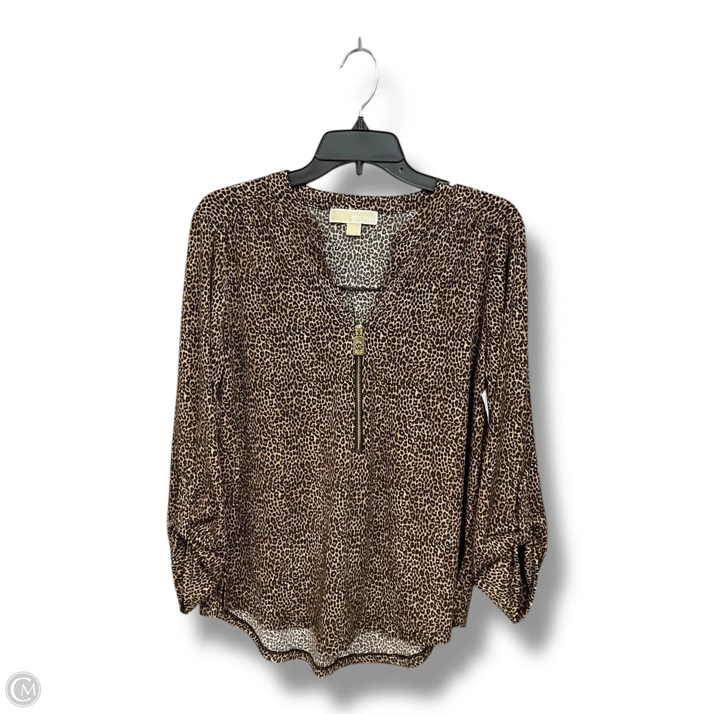 Blouse Designer By Michael Kors In Animal Print, Size: L