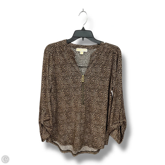 Blouse Designer By Michael Kors In Animal Print, Size: L