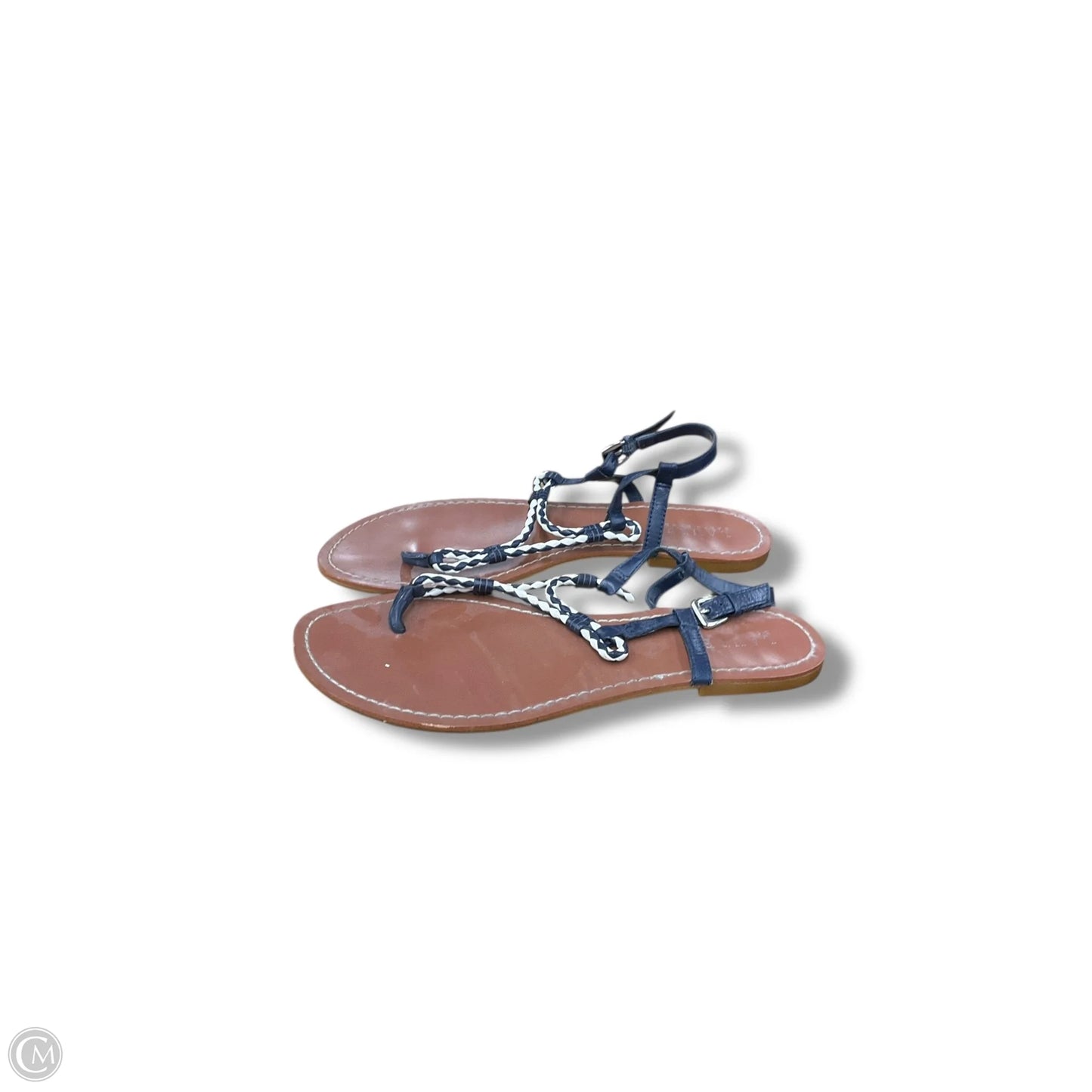 Sandals Flats By Lauren By Ralph Lauren In Blue & White, Size: 9