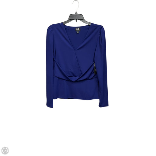 Top Long Sleeve By Inc In Blue, Size: M