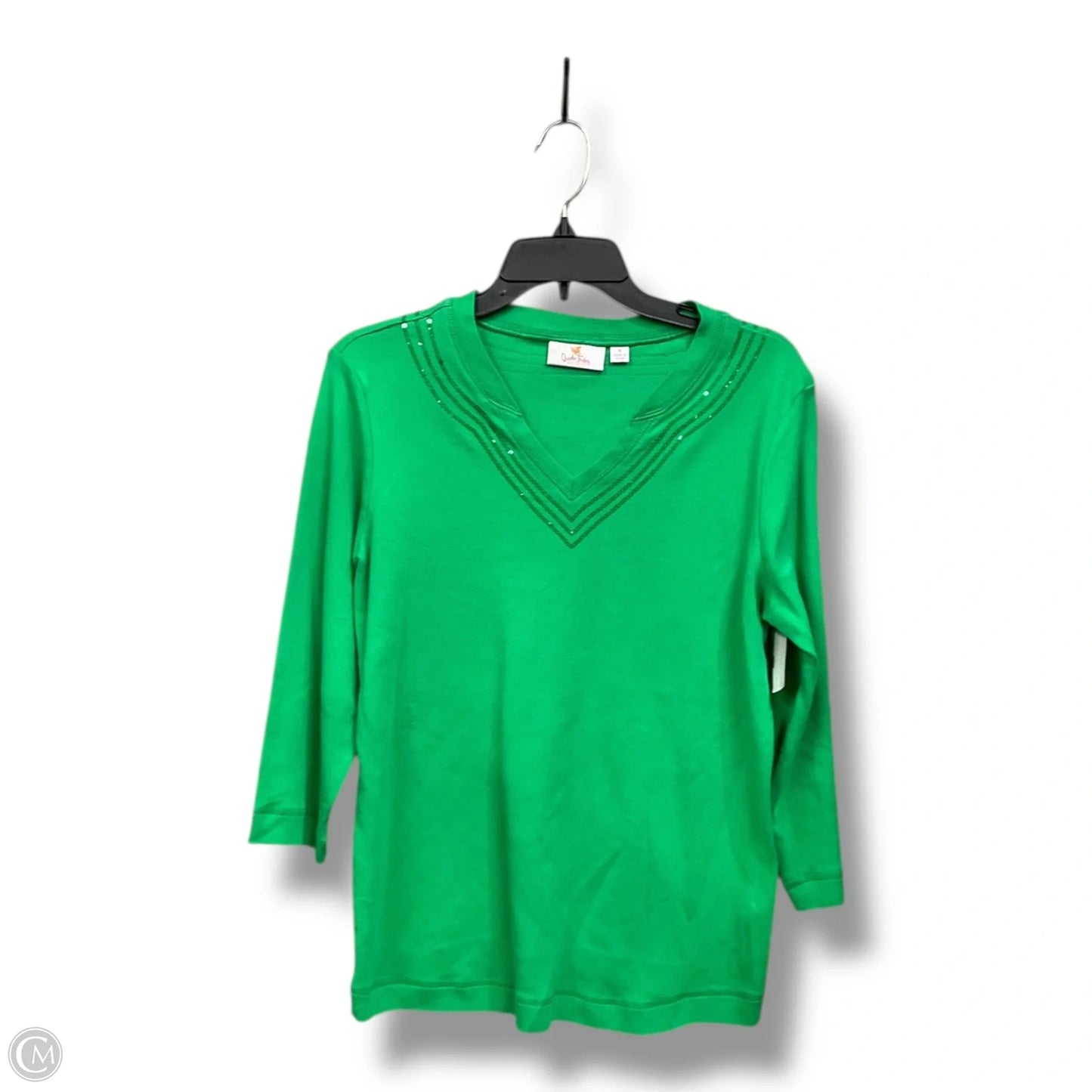 Top 3/4 Sleeve By Quaker Factory In Grey, Size: M