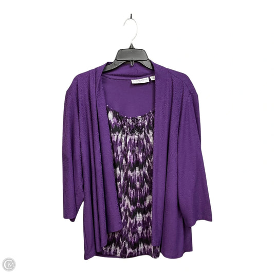 Top 3/4 Sleeve By Sag Harbor In Purple, Size: 1x