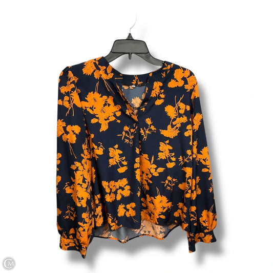 Blouse Long Sleeve By Clothes Mentor In Blue & Orange, Size: Xl