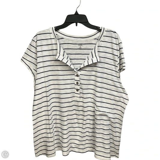 Top Short Sleeve By Ana In Striped Pattern, Size: 1x