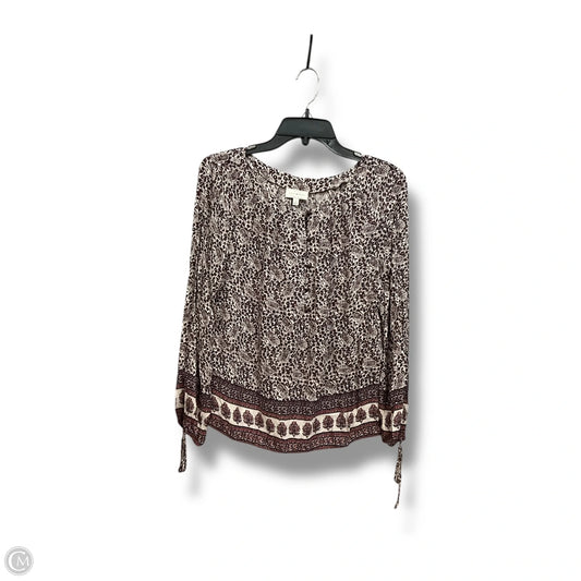 Top Long Sleeve By Lucky Brand In Maroon, Size: S