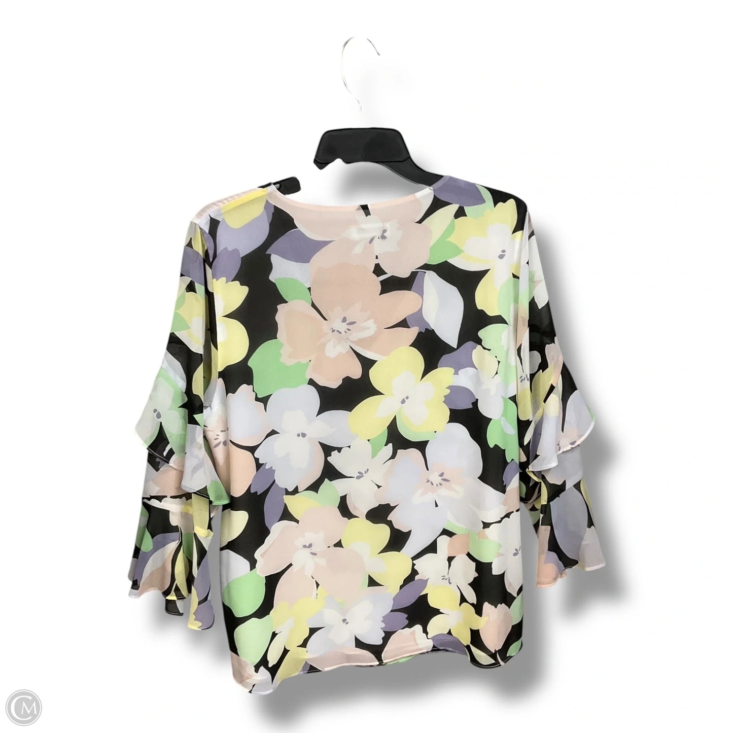 Top 3/4 Sleeve By Calvin Klein In Multi-colored, Size: 0