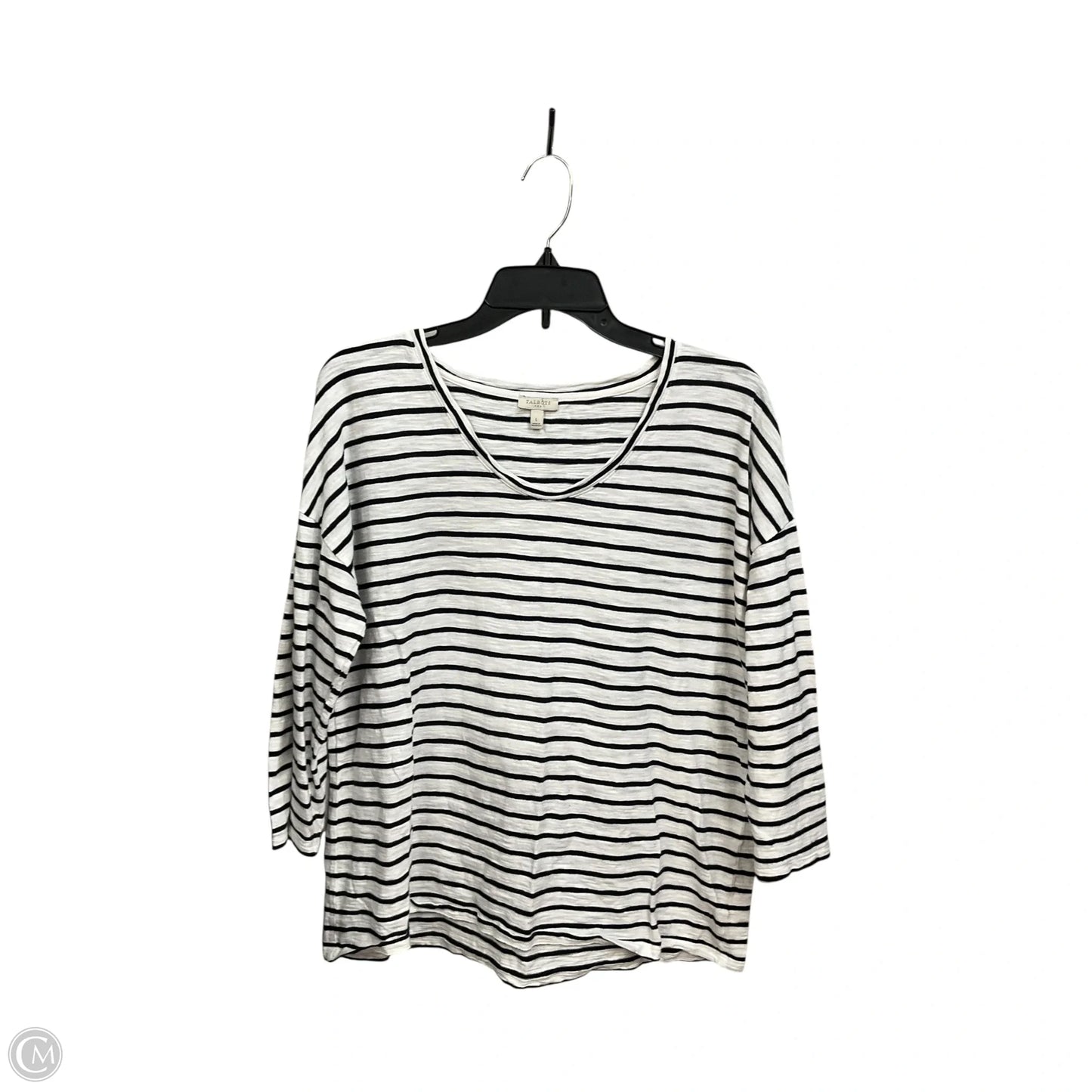Top 3/4 Sleeve By Talbots In Striped Pattern, Size: L