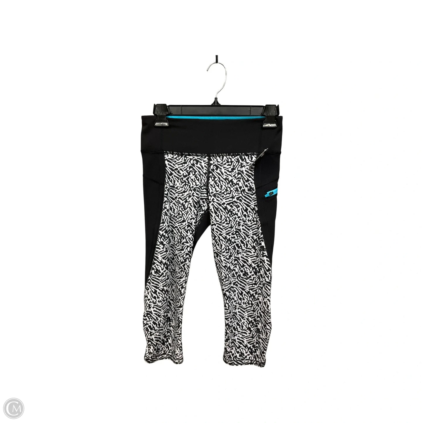 Athletic Capris By Lululemon In Black & White, Size: S