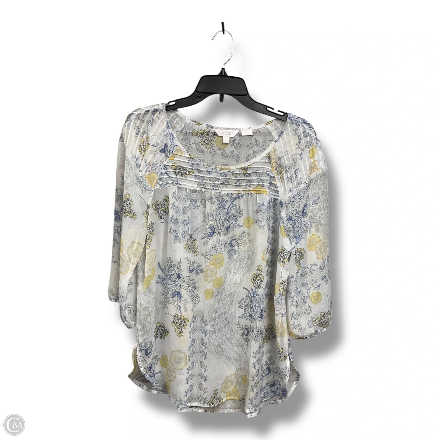 Top 3/4 Sleeve By Lc Lauren Conrad In Blue, Size: L