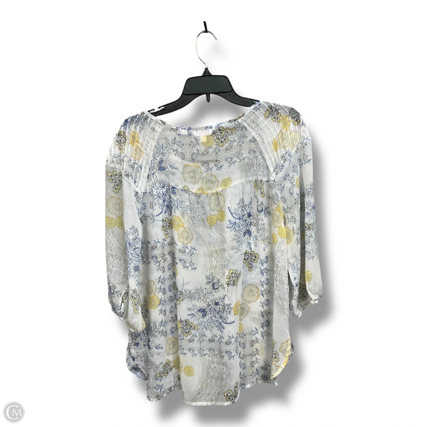 Top 3/4 Sleeve By Lc Lauren Conrad In Blue, Size: L