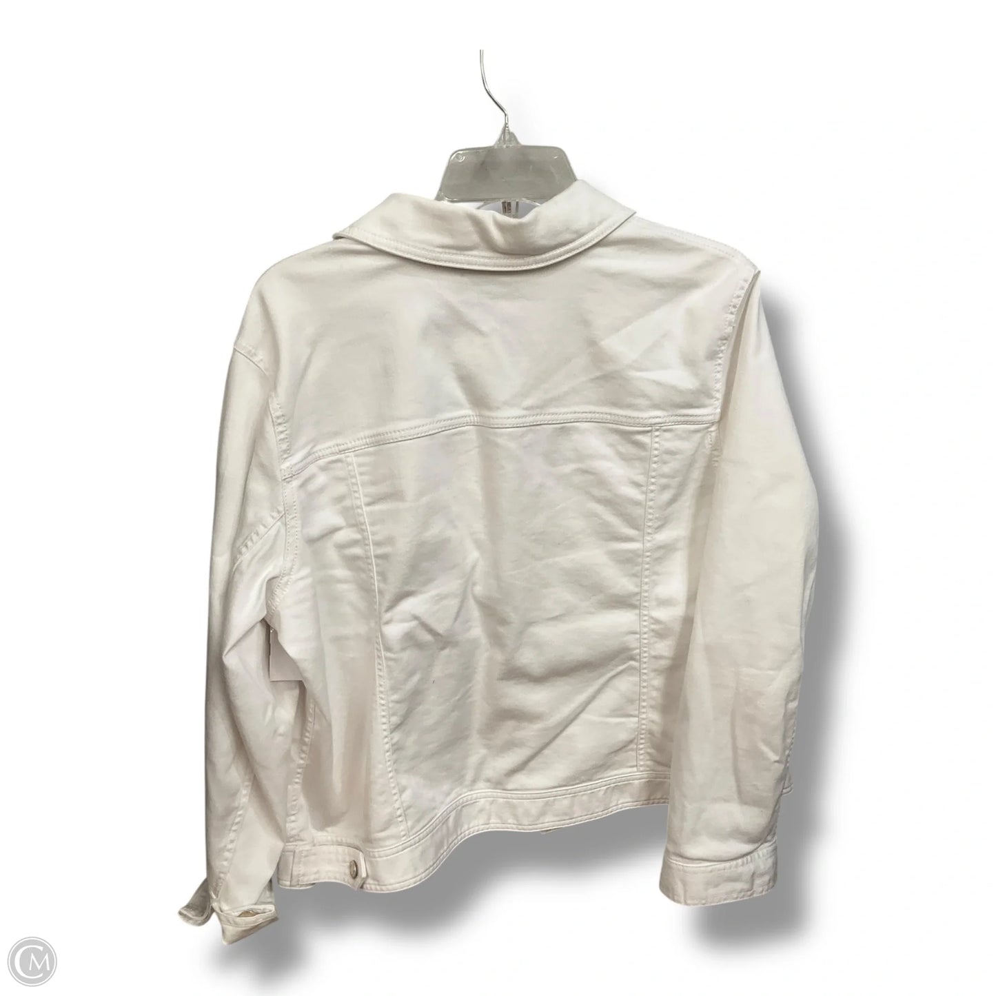 Jacket Denim By Talbots In White Denim, Size: 1x