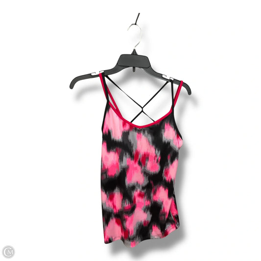 Athletic Tank Top By Champion In Black & Pink, Size: L