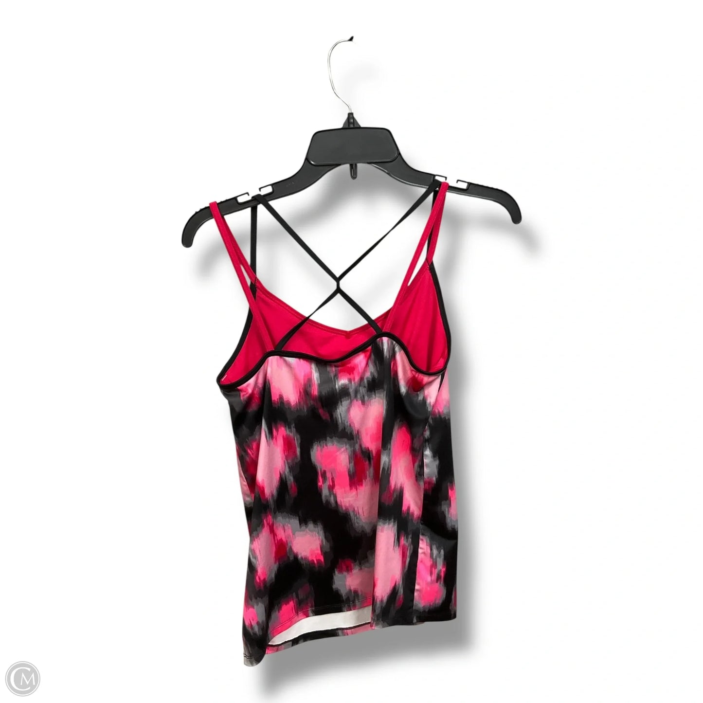 Athletic Tank Top By Champion In Black & Pink, Size: L