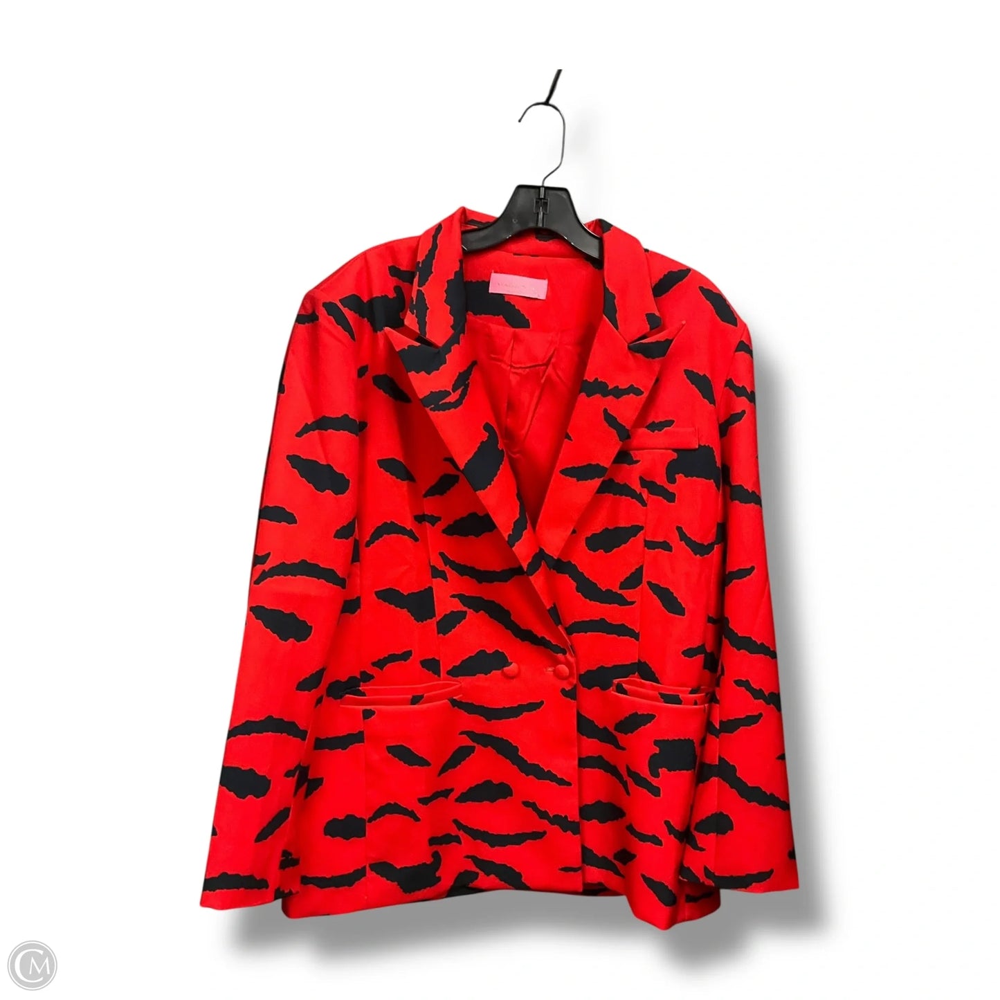 Blazer By Clothes Mentor In Black & Red, Size: Xl