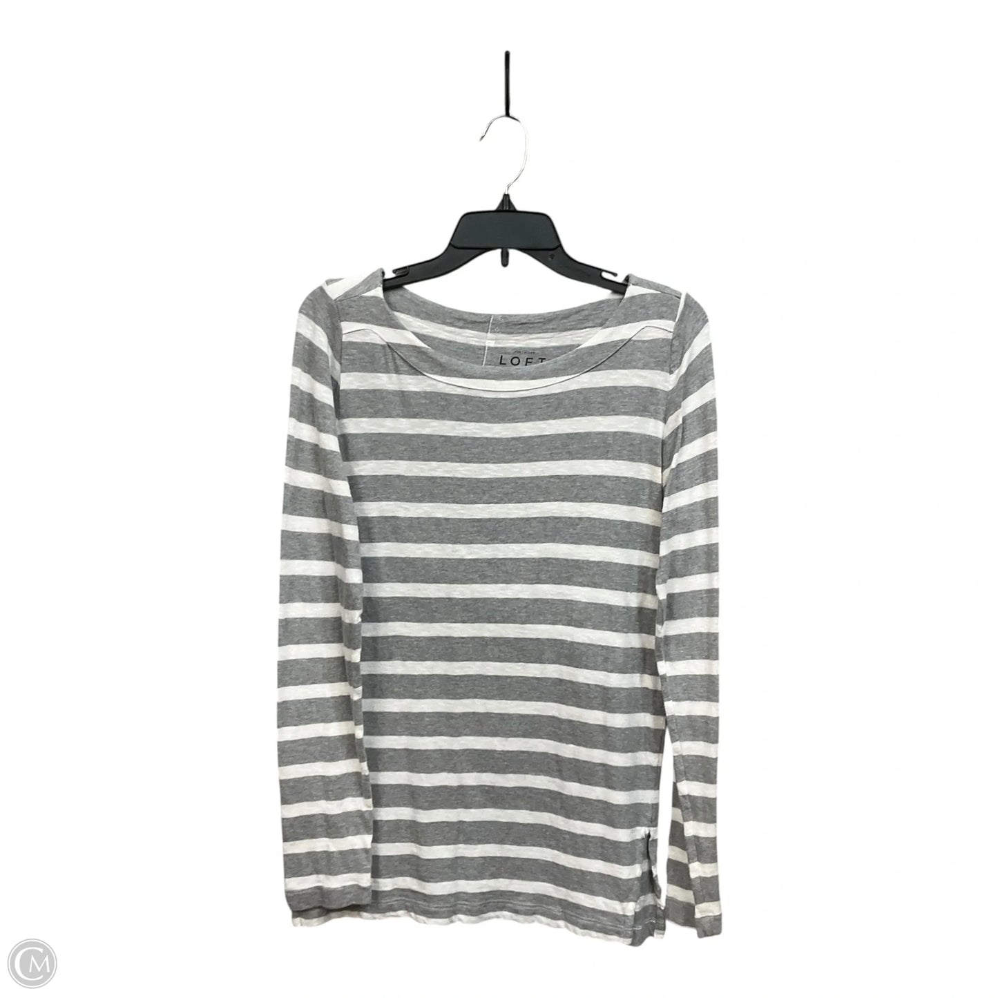 Top Long Sleeve By Loft In Striped Pattern, Size: M