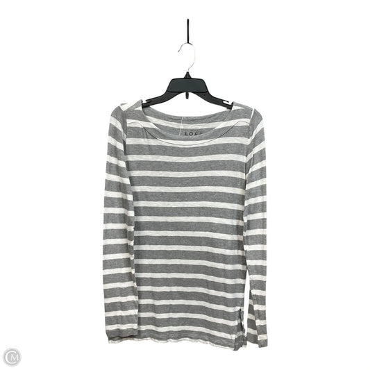 Top Long Sleeve By Loft In Striped Pattern, Size: M