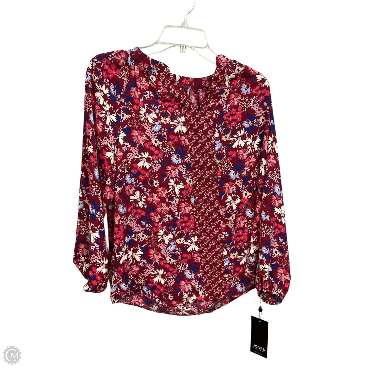 Blouse Long Sleeve By Jones New York In Floral Print, Size: Sp