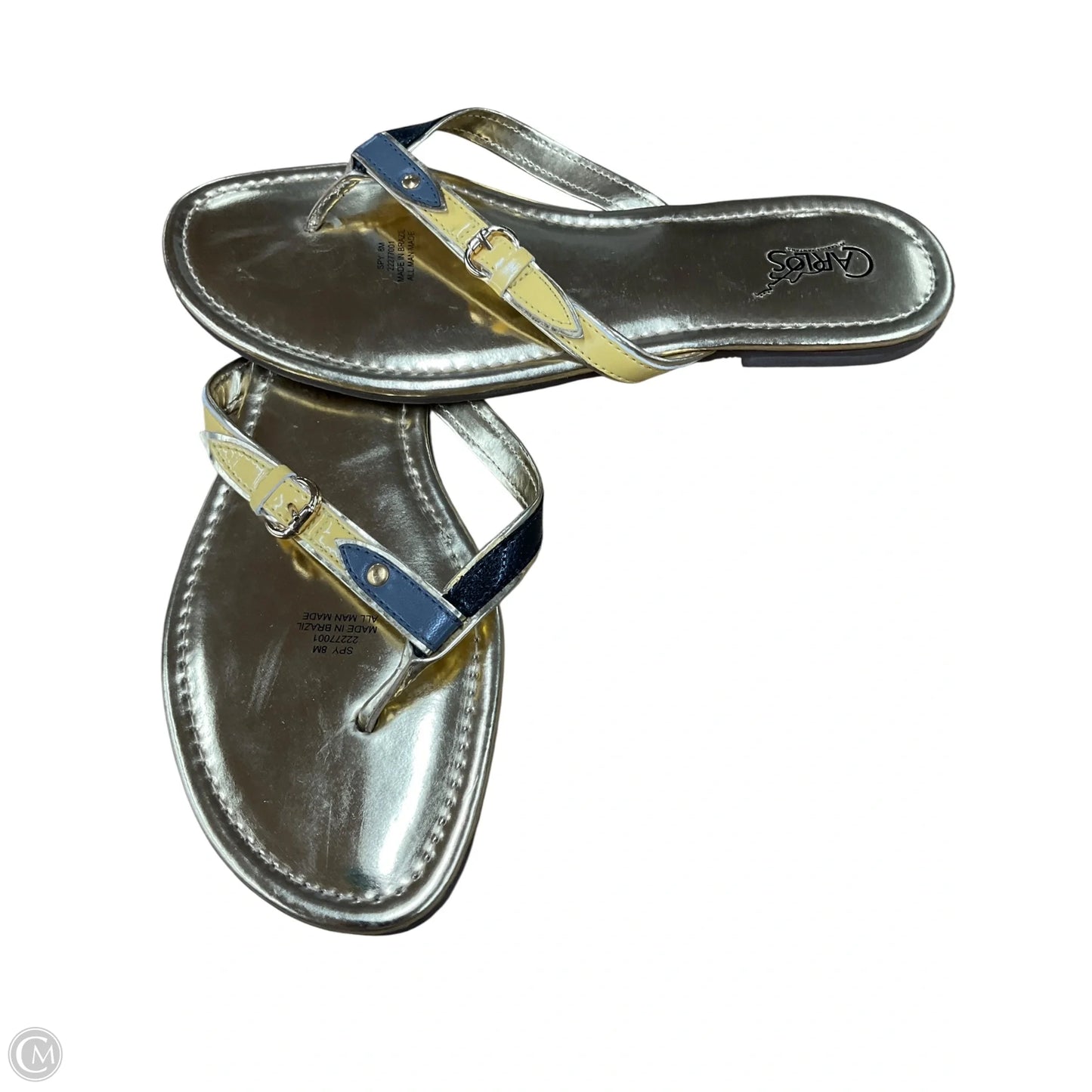 Sandals Flats By Carlos By Carlos Santana In Gold, Size: 8