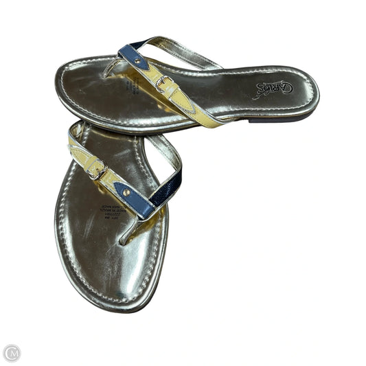 Sandals Flats By Carlos By Carlos Santana In Gold, Size: 8