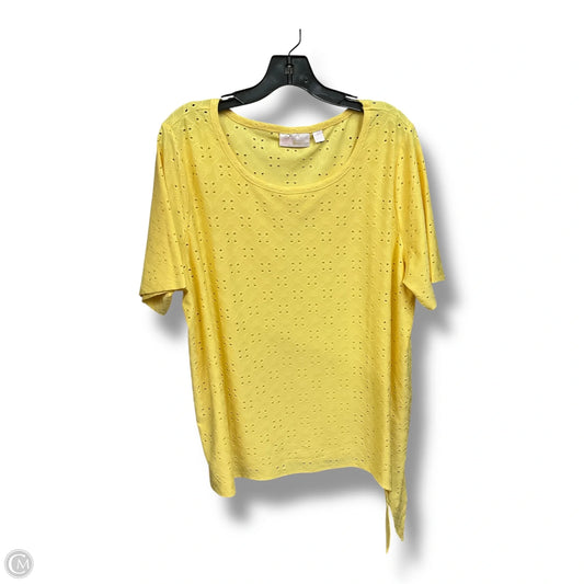 Top Short Sleeve By Belle By Kim Gravel In Yellow, Size: Xl