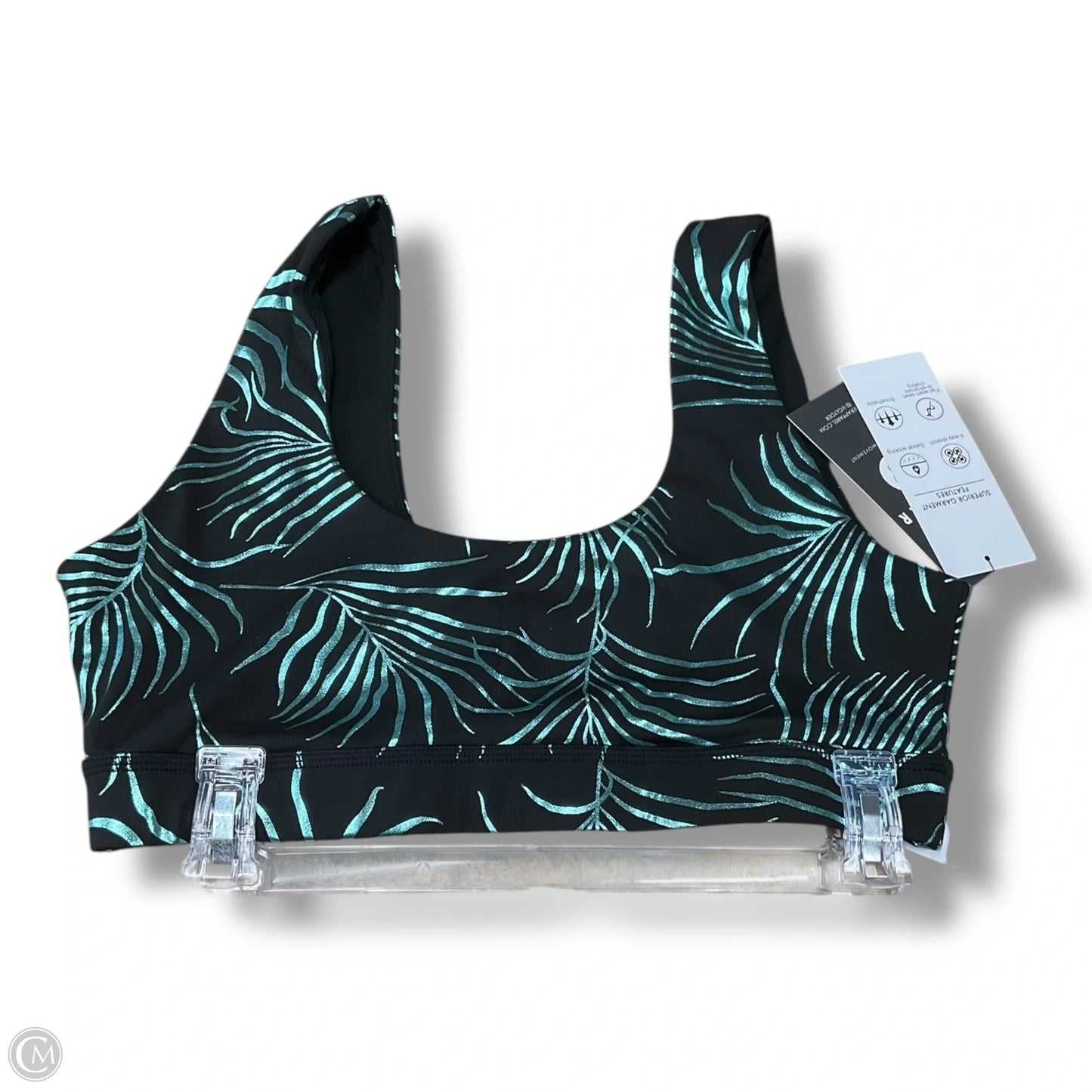 Athletic Bra By Clothes Mentor In Black & Green, Size: L