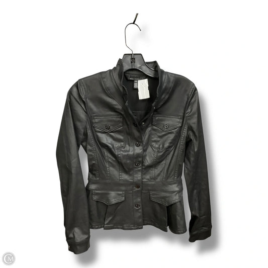 Coat Leather By Valerie Stevens In Black, Size: S