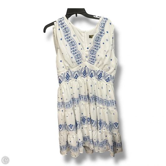 Dress Casual Midi By Clothes Mentor In Blue & White, Size: Xl