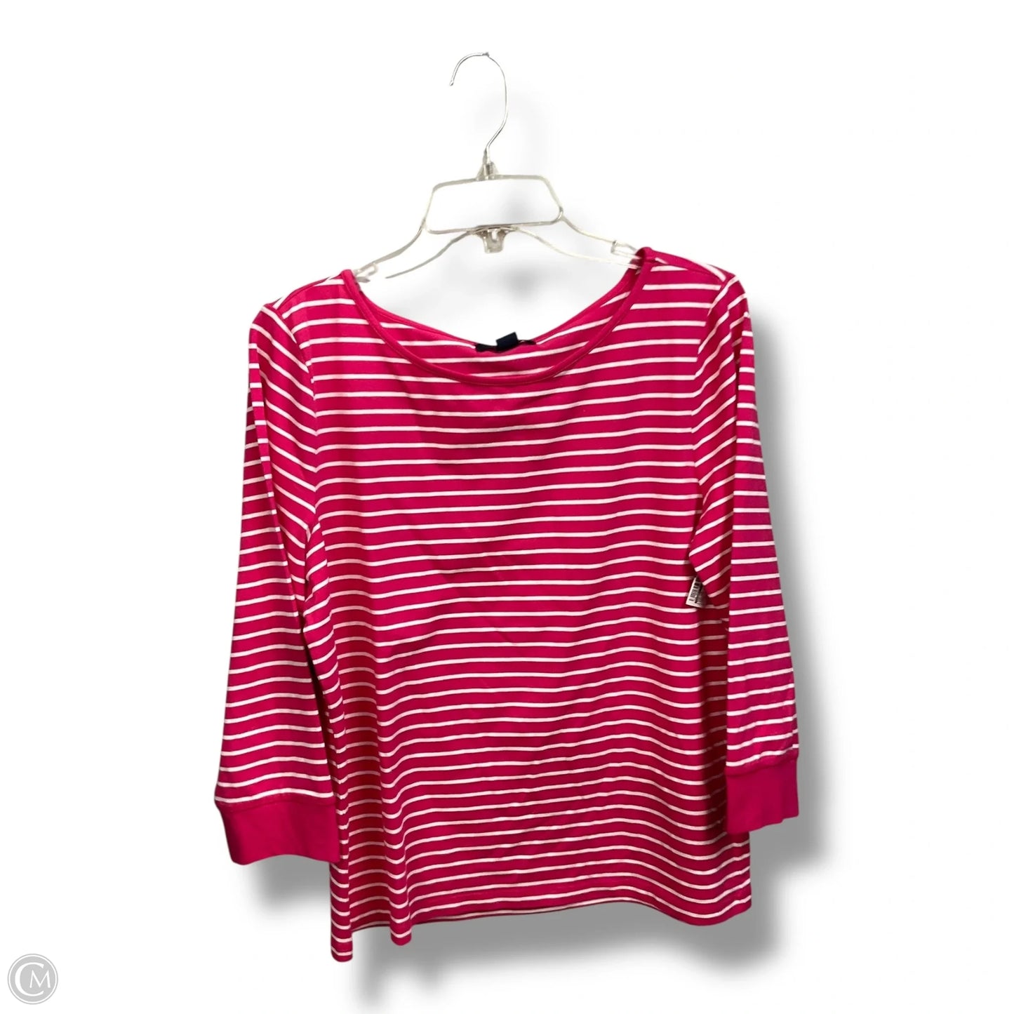 Top Long Sleeve By Chaps In Striped Pattern, Size: L