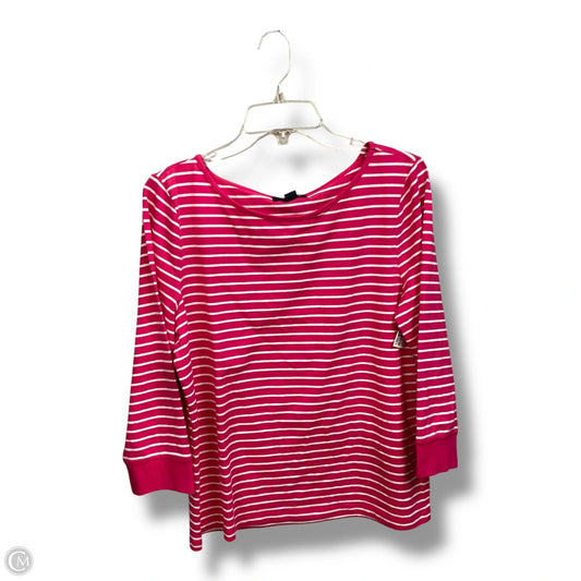 Top Long Sleeve By Chaps In Striped Pattern, Size: L