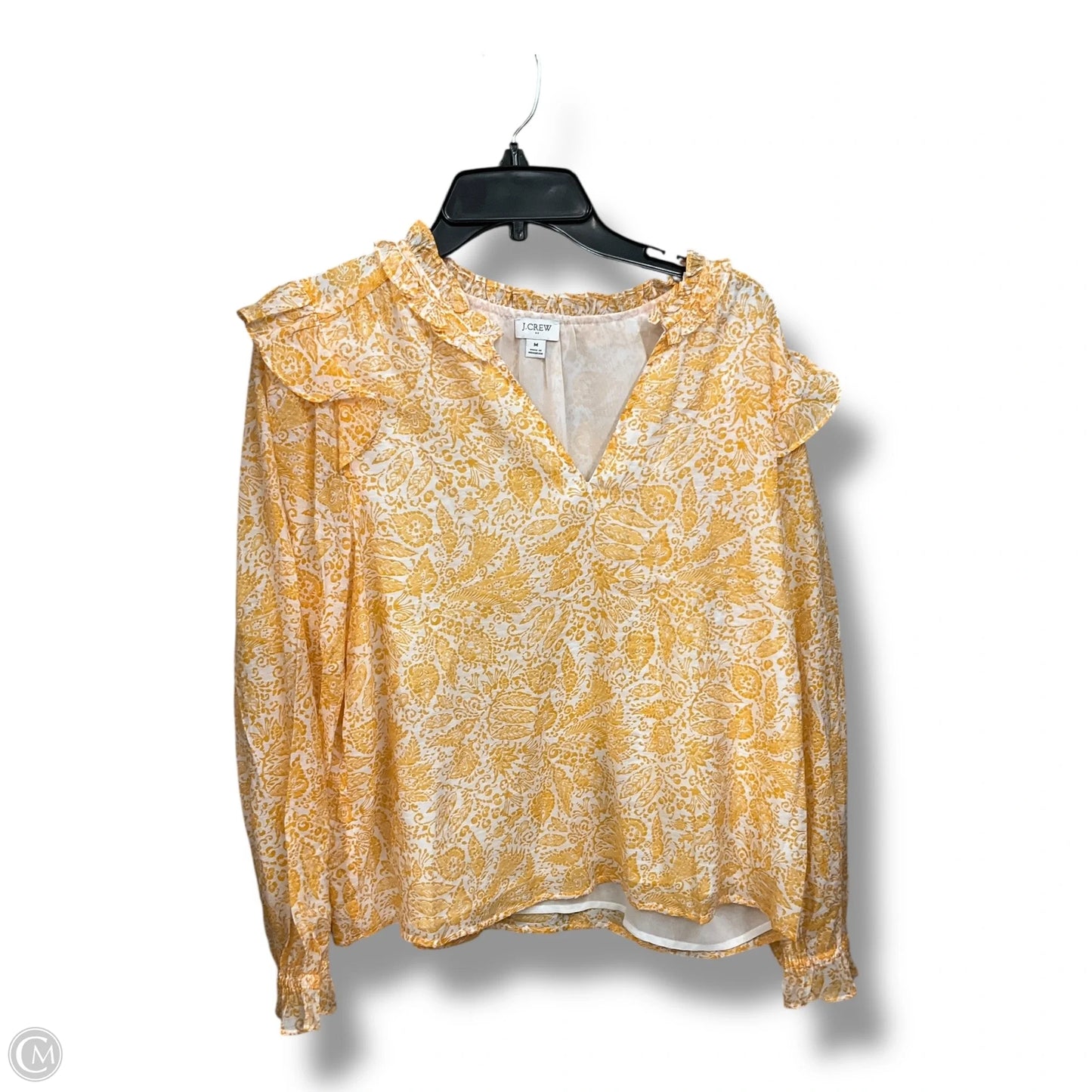 Top Long Sleeve By J. Crew In Yellow, Size: M