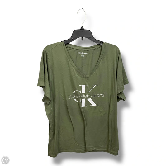 Top Short Sleeve By Calvin Klein Performance In Green, Size: 2x