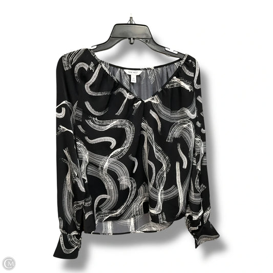 Top Long Sleeve By Nine West In Black & White, Size: Xs