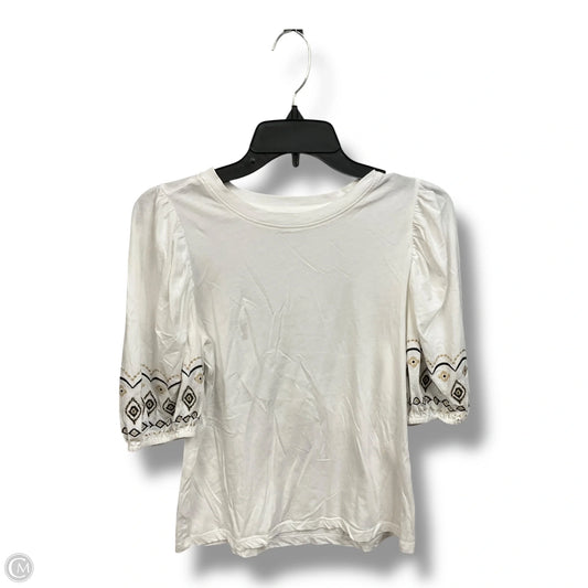Top Short Sleeve By Loft In White, Size: S