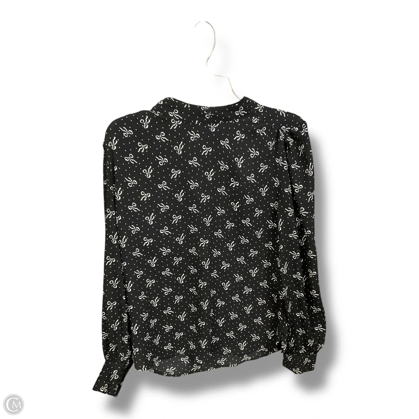 Blouse Long Sleeve By Loft In Black & White, Size: S