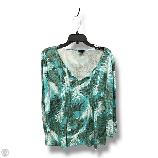 Top Long Sleeve By Talbots In Green, Size: Xl