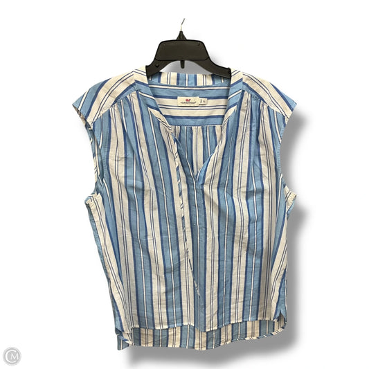 Top Sleeveless By Vineyard Vines In Blue & White, Size: Xl