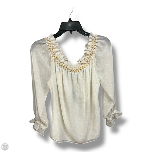 Top Long Sleeve By White House Black Market In White, Size: M