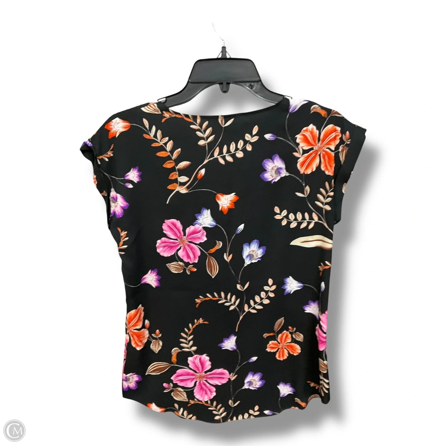 Top Short Sleeve By Express In Floral Print, Size: S