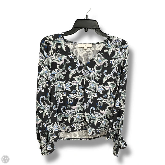 Blouse Long Sleeve By Loft In Floral Print, Size: Xsp