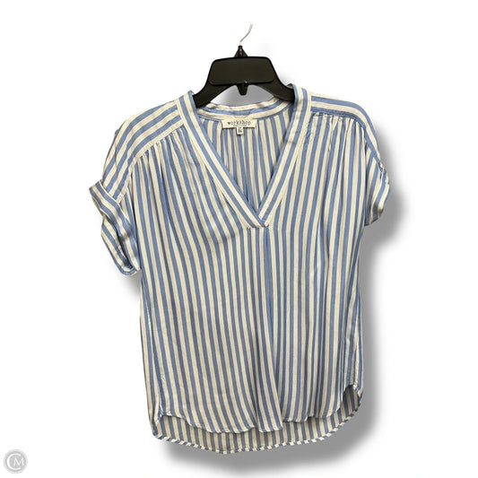Top Short Sleeve By Workshop In Striped Pattern, Size: S