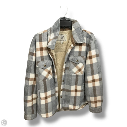 Jacket Shirt By Sage In Grey, Size: M