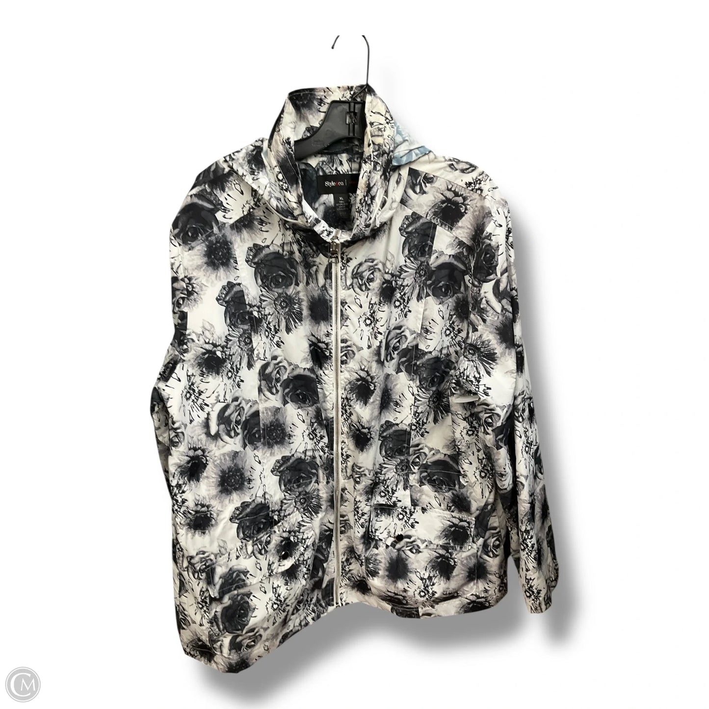 Coat Raincoat By Style And Company In Floral Print, Size: Xl