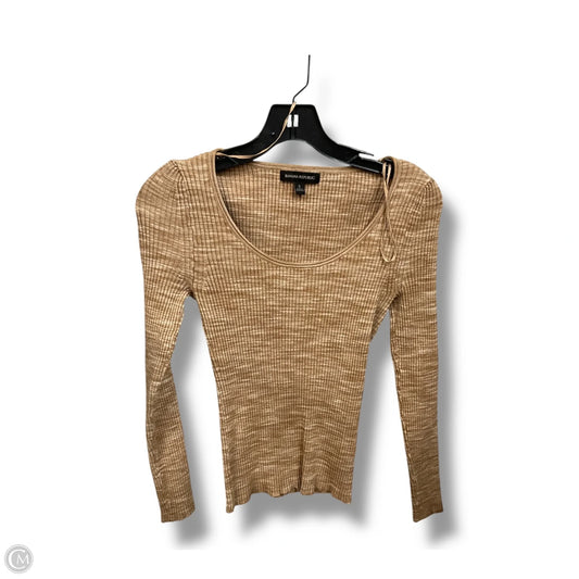 Top Long Sleeve By Banana Republic In Tan, Size: S