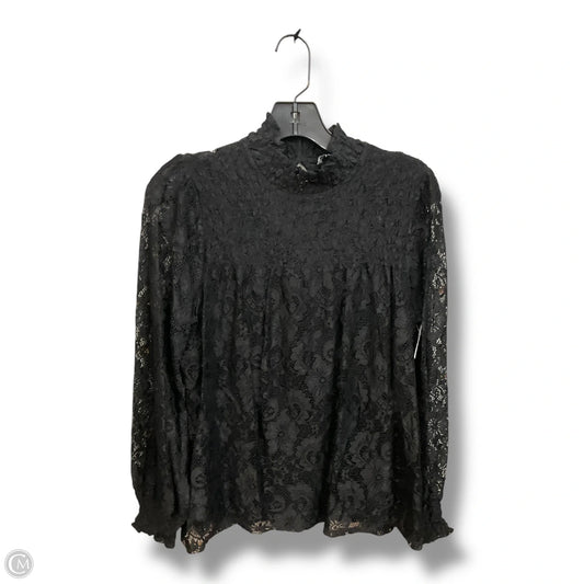 Top Long Sleeve By Cable And Gauge In Black, Size: M