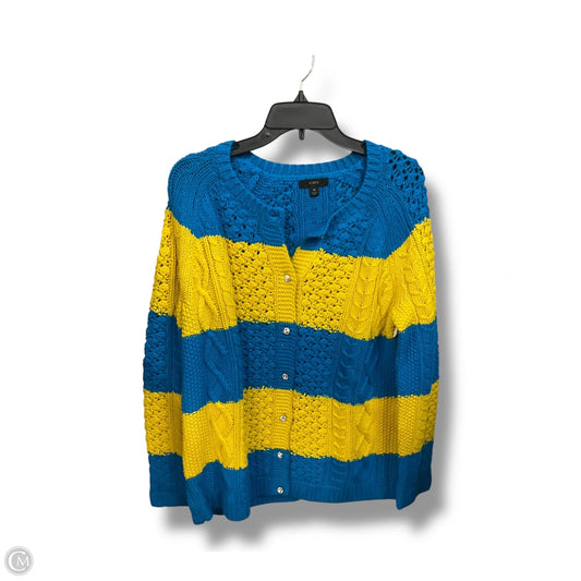 Cardigan By J. Crew In Blue & Yellow, Size: M