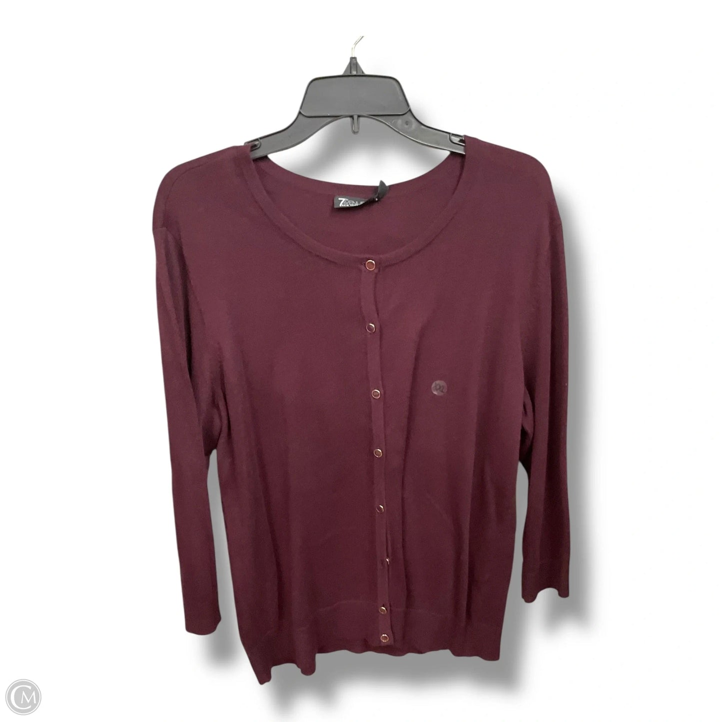 Cardigan By New York And Co In Maroon, Size: Xxl