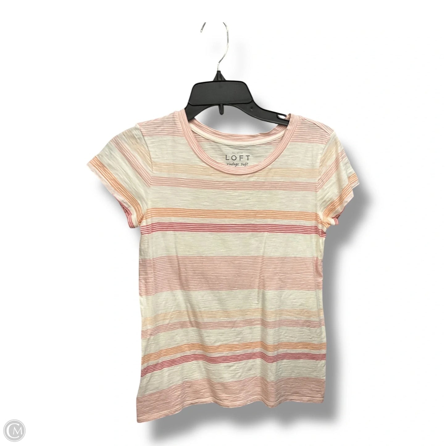 Top Short Sleeve By Loft In Striped Pattern, Size: Xs