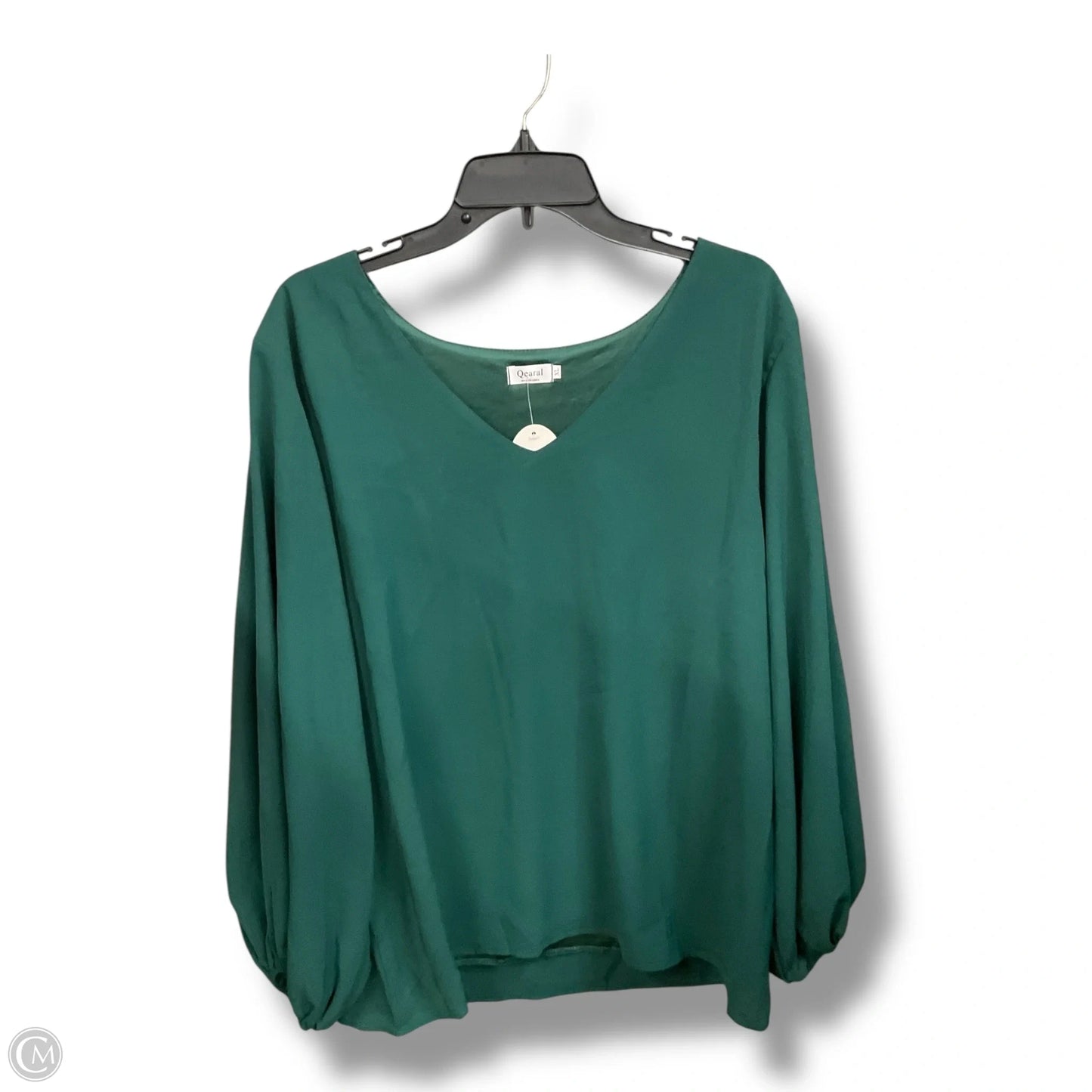 Blouse Long Sleeve By Clothes Mentor In Green, Size: Xl