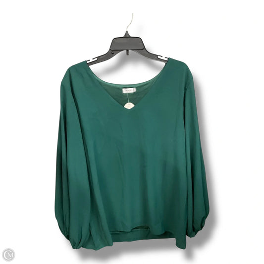 Blouse Long Sleeve By Clothes Mentor In Green, Size: Xl